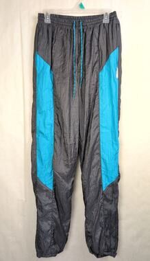 Vintage Givenchy Activewear nylon track parachute pants Size L Grey Blue 90s